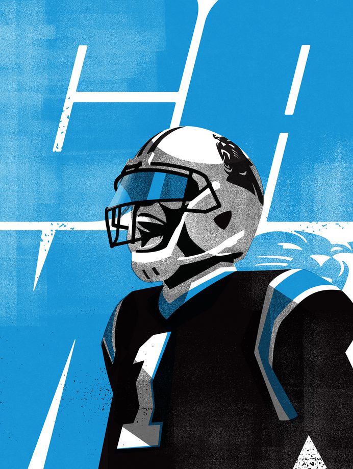 CAM01 #Illustration by Matt Stevens #Sports #NFL #Carolina #Panthers #American #Football