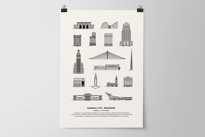 Kansas City buildings poster