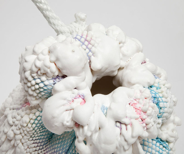 chen chen + kai williams: prototype 3 in house stool at design miami #sculpture #white #rope #art #pastel