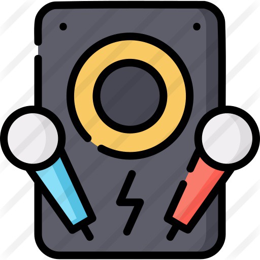 See more icon inspiration related to music and multimedia, karaoke, singing, singer, electronics, sing, audio, communications, speaker, microphone, technology and music on Flaticon.