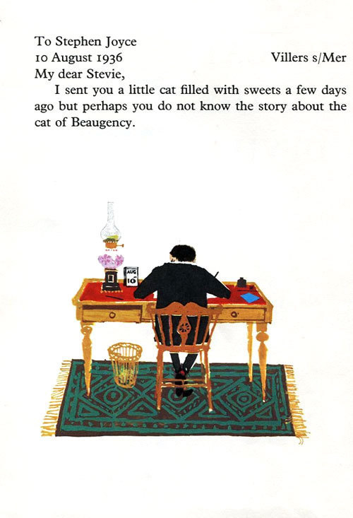 The Cat and the Devil: Rare Illustrations from James Joyce's Little Known Children's Story | Brain Pickings #illustration #desk #writing