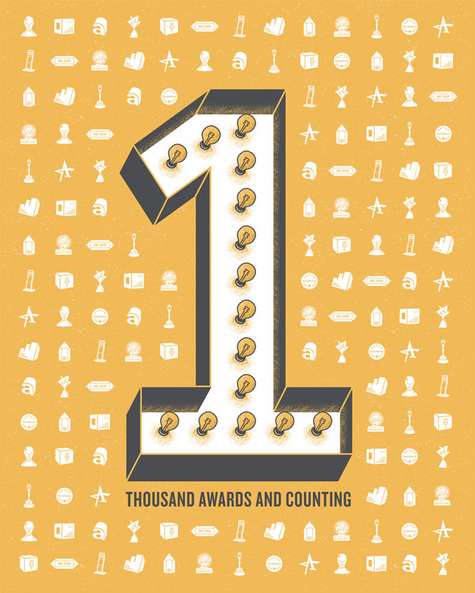 33. Over 1,000 Awards | GSD&M 40th Anniversary Poster Series #numbers #awards #poster #typography