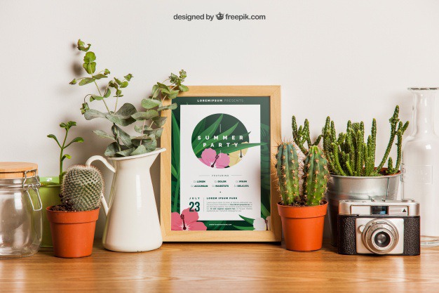 Frame mockup with plants Free Psd. See more inspiration related to Flower, Frame, Mockup, Floral, Wood, Template, Camera, Table, Leaves, Floral frame, Mock up, Plant, Decoration, Creative, Flower frame, Interior, Cactus, Plants, Decorative, Wooden, Creativity, Pot, Botanical, Up, Decor, Wood frame, Wooden table, Flower pot and Mock on Freepik.