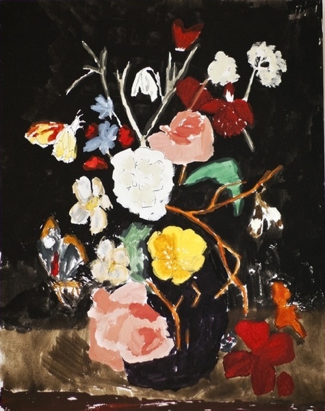 Wayne Pate - Still Life With Flowers & Moth By Bella Foster #foster #bella