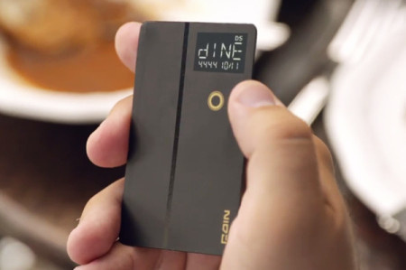 The Coin combines all your cards into one. Now you can pay with your credit card, collect points on your rewards card, and withdraw cash fro #product #design #gadget #technology