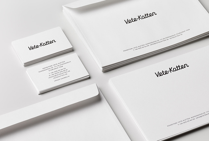 Vete-Katten by The Studio #stationary #branding #white