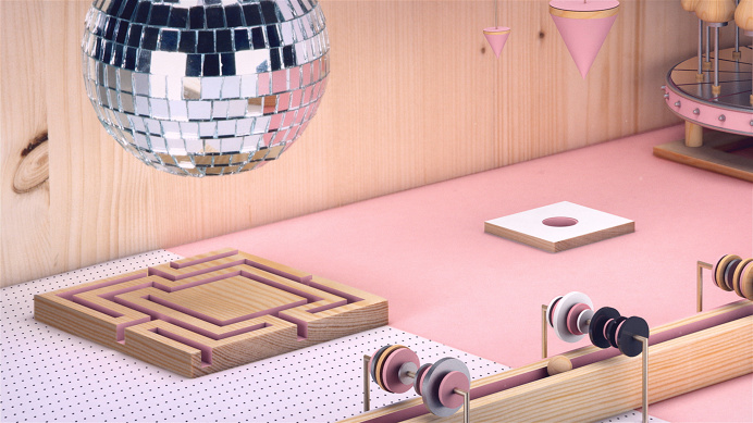#cgi #3d #animation #motiondesign #geometrical #discoball #cubes #handcrafted #wood #paper #tocame #openingtitles