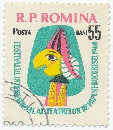 design done right. / 1960 Romanian Stamp - International Festival of Puppet Theatre | Flickr - Photo #postal #design #graphic