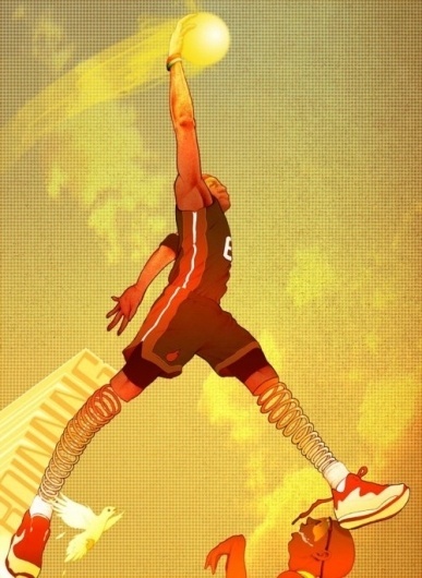 Visual Stimulator, Hate Him or Love Him … the man has hops! "Spring... #heat #lebron #james #illustration #spring #miami