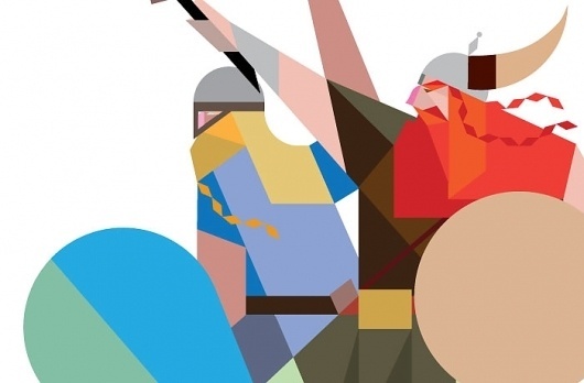 Rob Bailey #beard #geometric #illustration #bezerk #viking