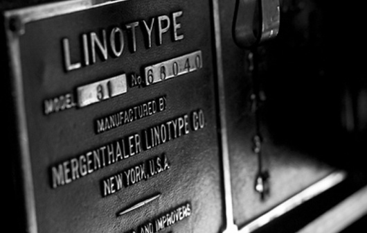 Linotype Film | typetoken® #type #plate
