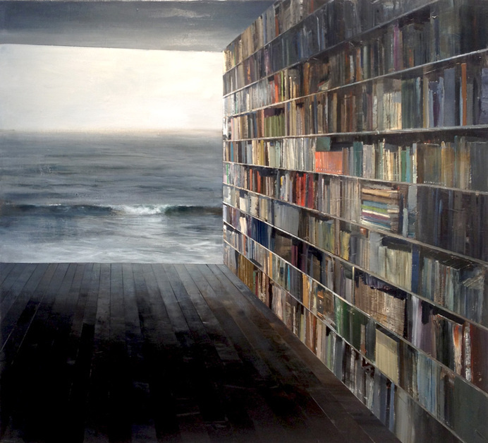 miranda-11 #sea #books #painting #floor
