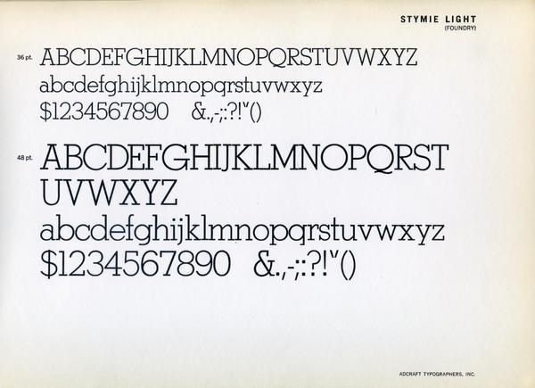 Stymie Light type specimen #type #specimen #typography