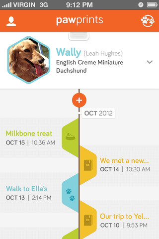 Pawprints on dribbble: http://dribbble.com/shots/820524-Pawprints #timeline #social #design #interface #ui #iphone #app #puppy #pawprints #dog