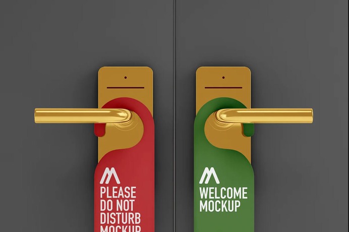 Do not disturb door hanger mockup