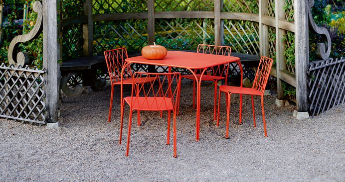 mobilier de jardin, chaise metal, table de jardin, table metal