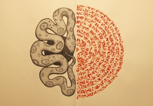 Domenico Romeo #calligraphy #snakes #illustrations #snake