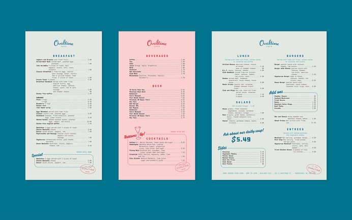 Ovaltine Cafe #branding #rebrand #design #logo #identity #print #menu #typography