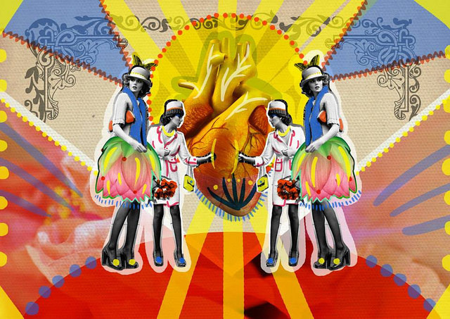 Volver. (2014) | Peperina Magenta #creative #arte #amor #woman #color #pinup #digital #ilustraciã³n #vintage #ilustration #art #collage #colour #love #work