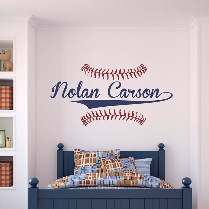 Personalized Name Baseball Wall Decal