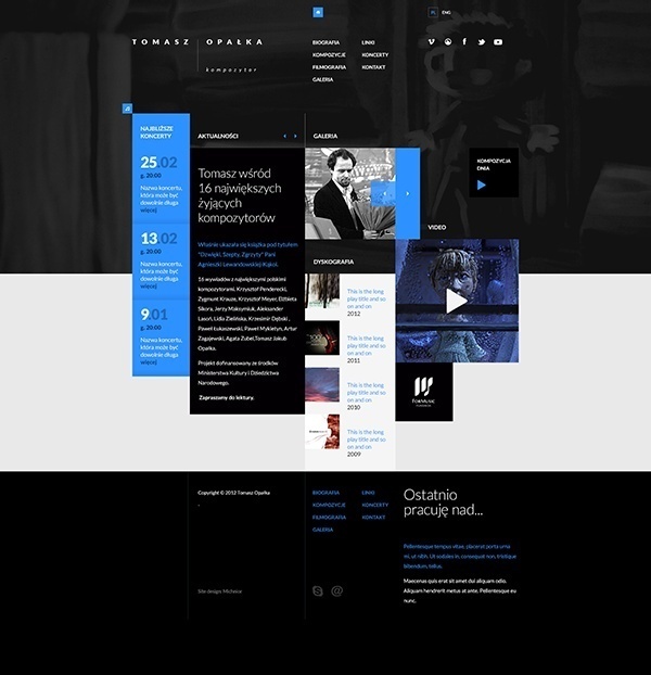 Tomasz Opalka Website Concept by Mik Skuza #interactive #uxui #design #interface #website #digital #experience