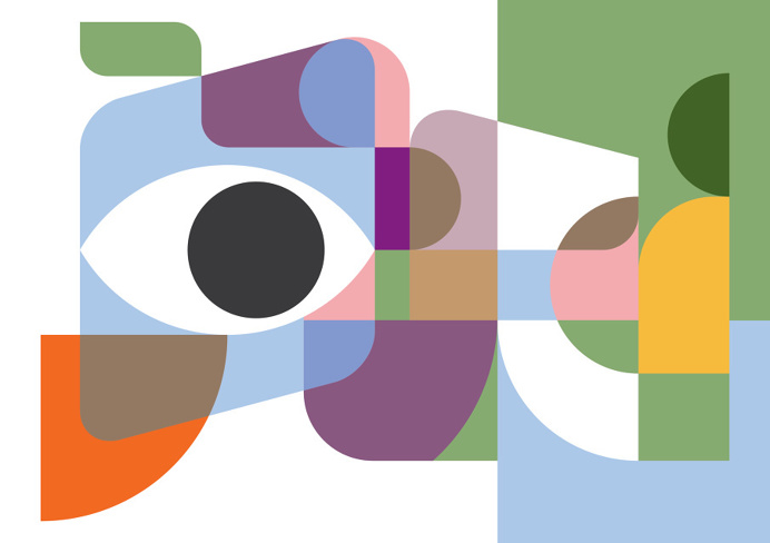 Nod Young, shapes, color, bright, fun