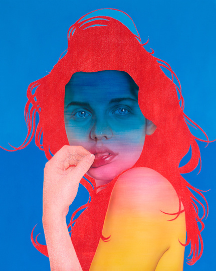 INTO THE BLUE, oil on canvas, 40 x 32 inches, 2014
