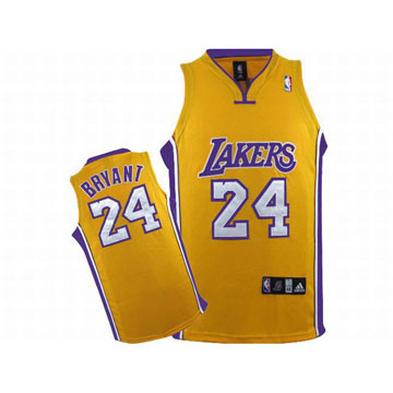 NBA Lakers Kobe Bryant #24 Yellow Jersey Purple White Number