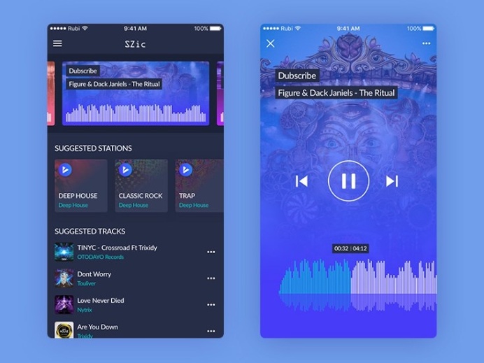 Stylish Music Player App UI