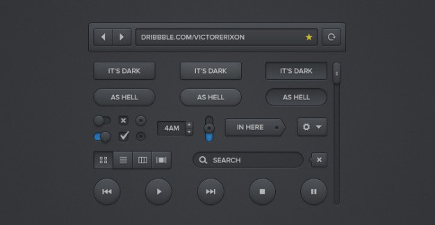 Dark ui kit psd Free Psd. See more inspiration related to Ui, Psd, Dark, Ui kit, Horizontal and Kit on Freepik.