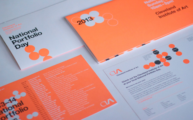 2013 National Portfolio Day - Nicole #helvetica #collateral #branding #neon