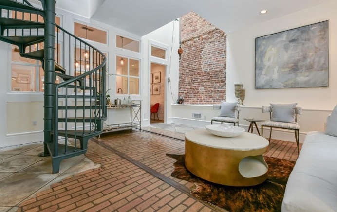 Renovated 1850s firehouse with preserving the original architectural elements