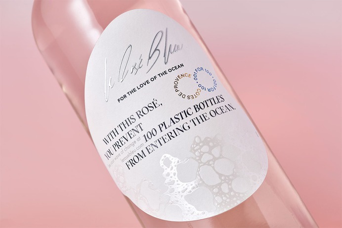 Le Rose Bleu Wine Packaging - Mindsparkle Mag Le Rose Blue represents a French premium rose wine generating awareness of the ocean's conservation. #logo #packaging #identity #branding #design #color #photography #graphic #design #gallery #blog #project #mindsparkle #mag #beautiful #portfolio #designer