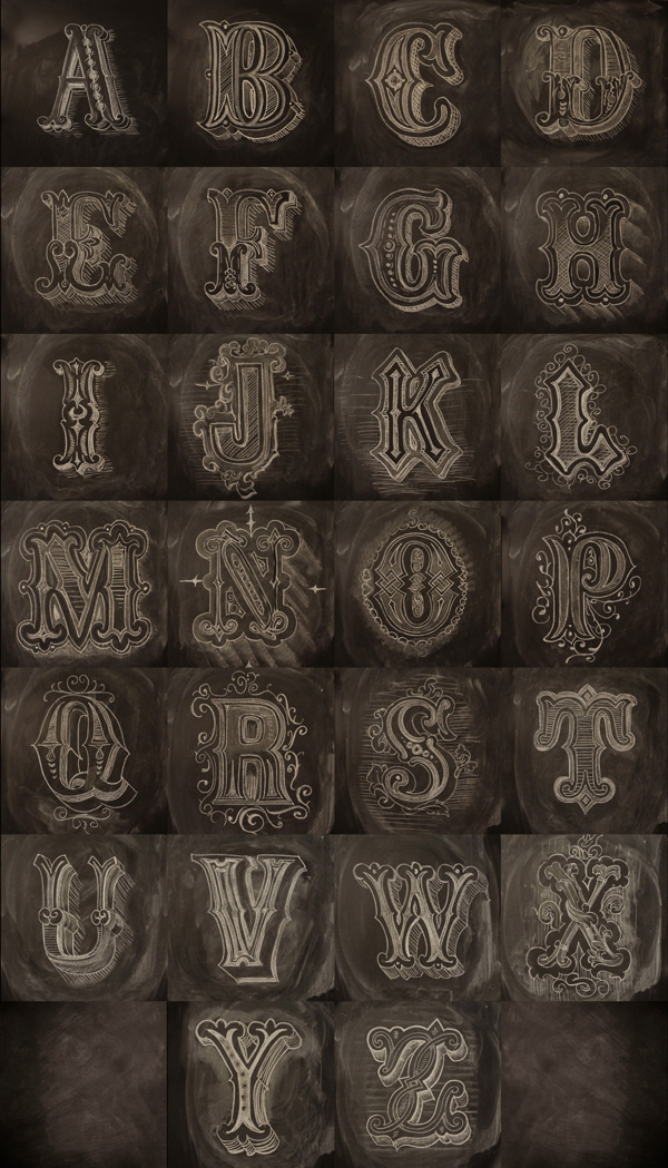 Chalk Alphabet #calligraphy #type #graphic