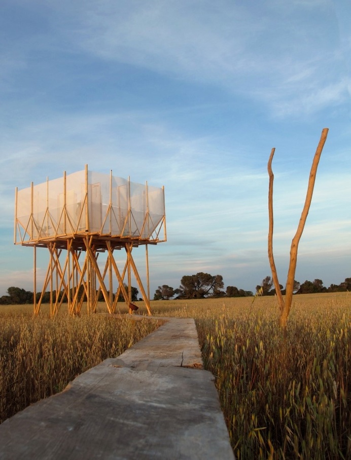 This Wooden Tower is a Space for Grooming, Contemplation and Delicacy