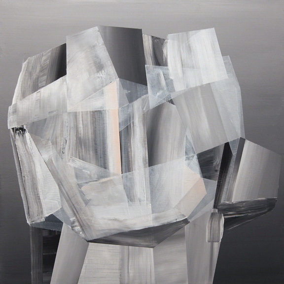 Future Findings 5 — Russel LengAcrylic on wood panel20 #abstract #painting #geometric #grey
