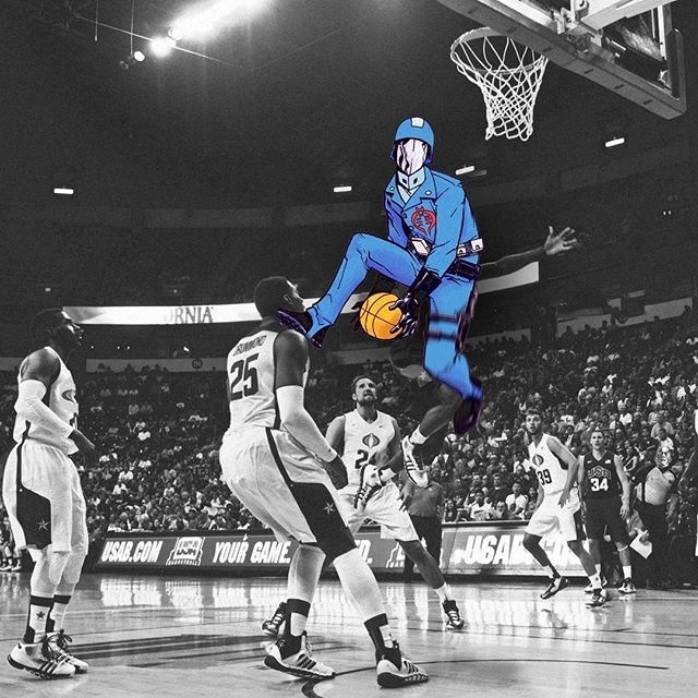 Original Colorized : Cobra Commander laying the infamous "Sloppy Joe" on the American basketball team. 2003 #cobra #cobracommander #gijoe