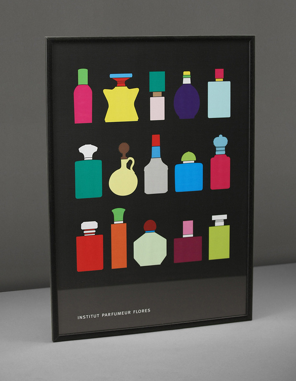 Institut Parfumeur Flores #perfume #print #poster #illustration