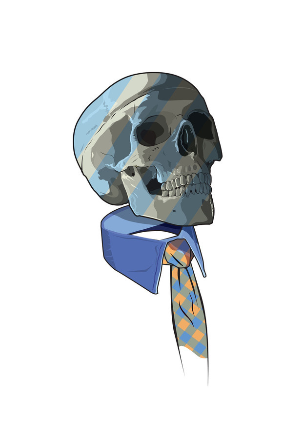 Jam 250 Feature Designer: Matt Fontaine #collar #vector #illustration #blue #skull