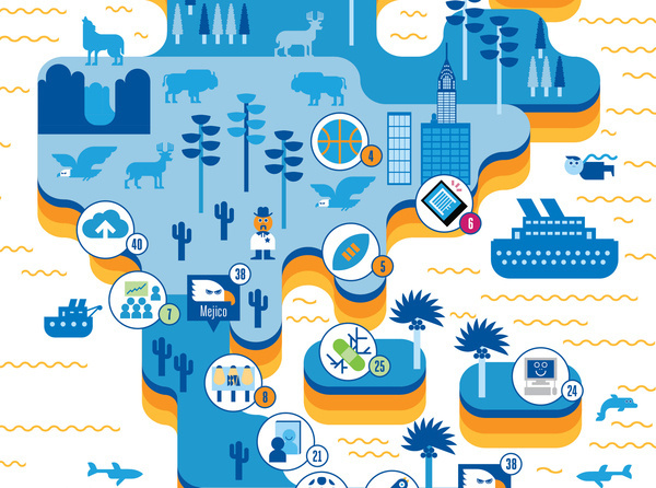 BBVA infographics on Behance #usa #states #america #map