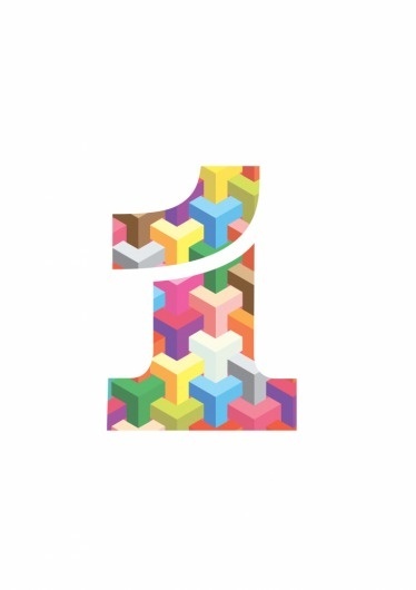 Luke Ferrand Studio #typography #geometric #numeral #number #colour #one
