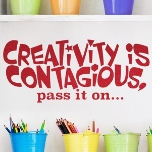 Great quote! Creativity is contagious, pass it on. --Einstein For a home office, classroom, kids room. Wall decal: http://cozywallart.com #wall #quotes