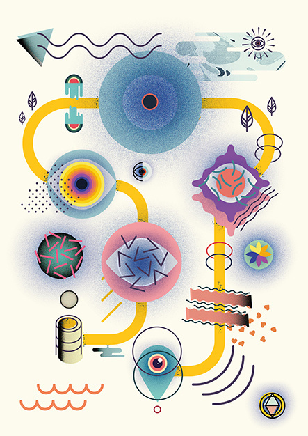 The Way of the Live by Oscar Medina & Sergi Delgado #abstract #vector #forms #color #ilustracin #illustration