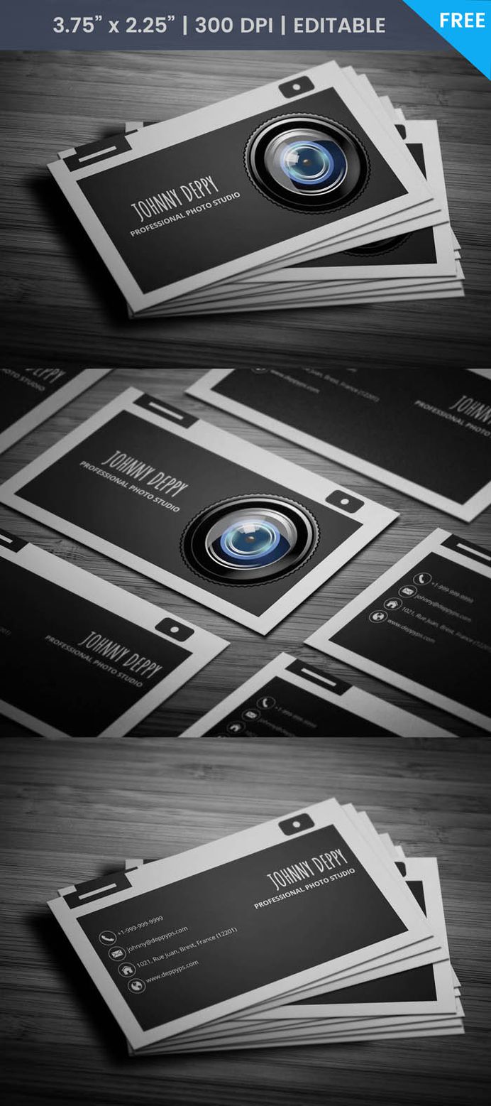 Free Camera Business Card Template