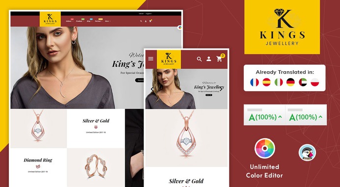 #Kings #Jewelry & #Imitation - #Prestashop #Responsive #Theme | #TemplateTrip #eCommerce #Website #Design #Template
