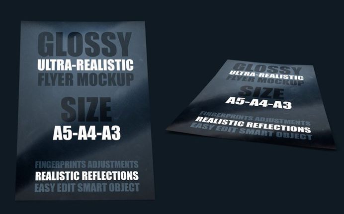 Free Glossy Poster Mockup PSD
