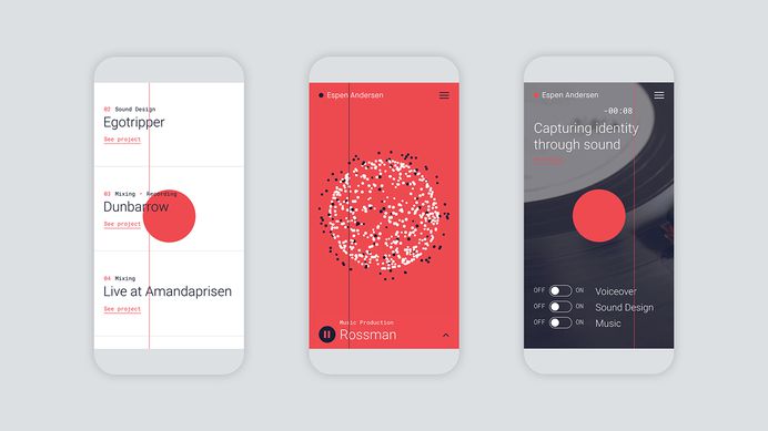 Espen Andersen Website & Audio Visualizer on Behance