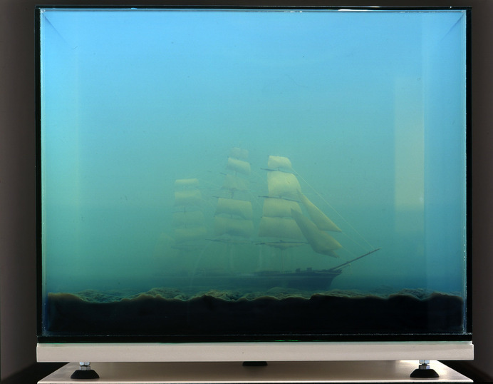 Mixed Media Aquarium Sculptures by Mariele Neudecker Mimic Paintings and Photographs sculpture installation aquariums #aquarium #ship #sculpture