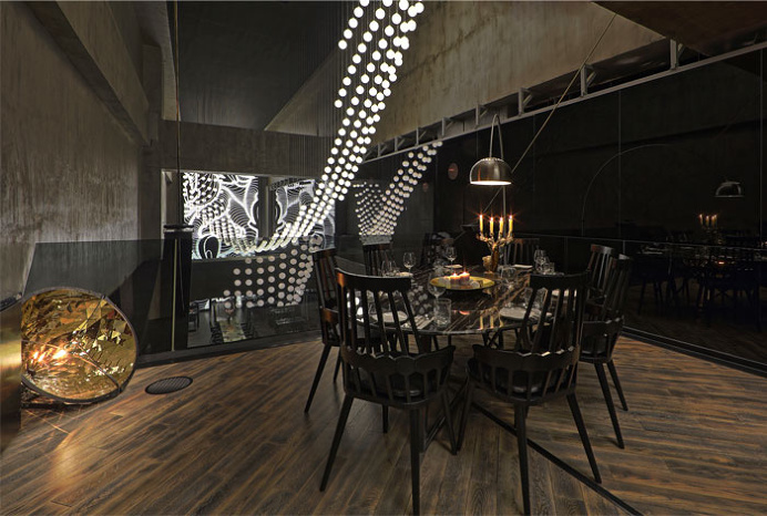 Asian Restaurant with Interactive Light Installation - #restaurant, restaurant, #decor, #interior, interior design