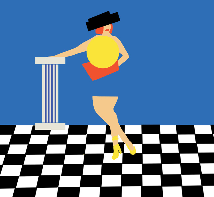 waiting #fitza #illustration #shapes #bold #fashion #pose